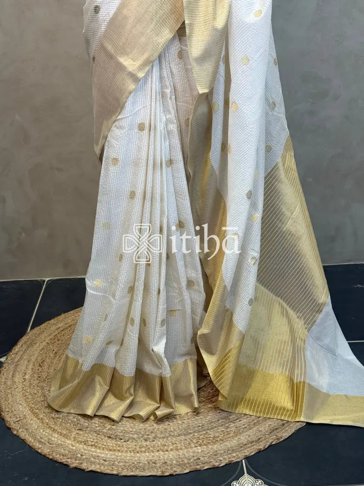 CHANDERI GOLD BHUTA SAREE