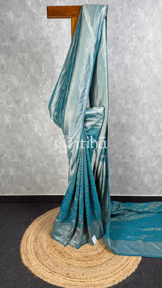 CRUSHED TISSUE SILK BANARASI SAREE