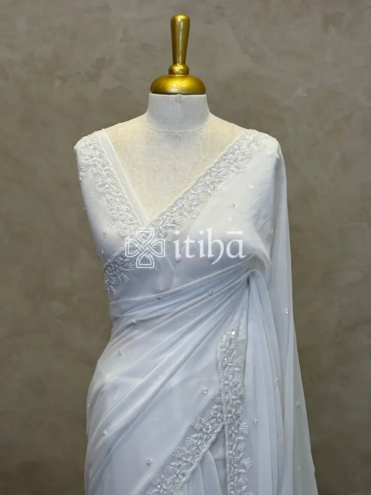 GEORGETTE HAND EMBROIDERY SAREE