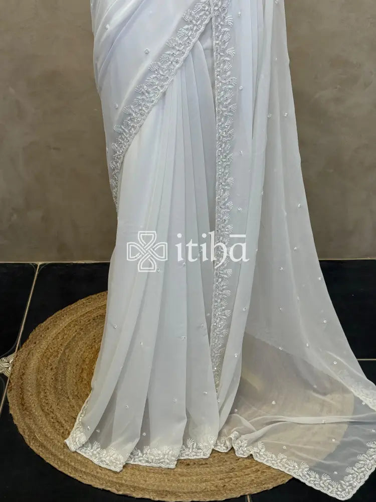 GEORGETTE HAND EMBROIDERY SAREE