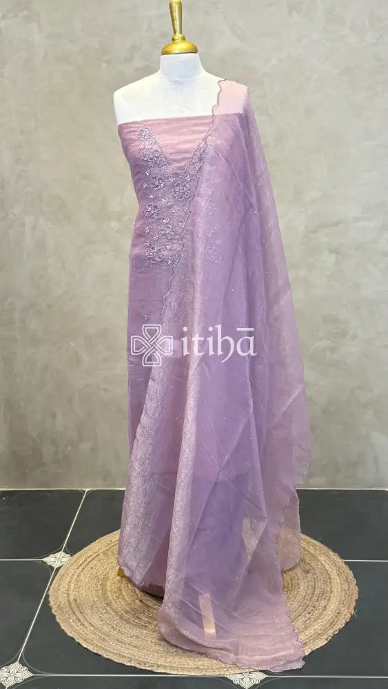 HAND EMBROIDERY SUIT SET - LAVENDER