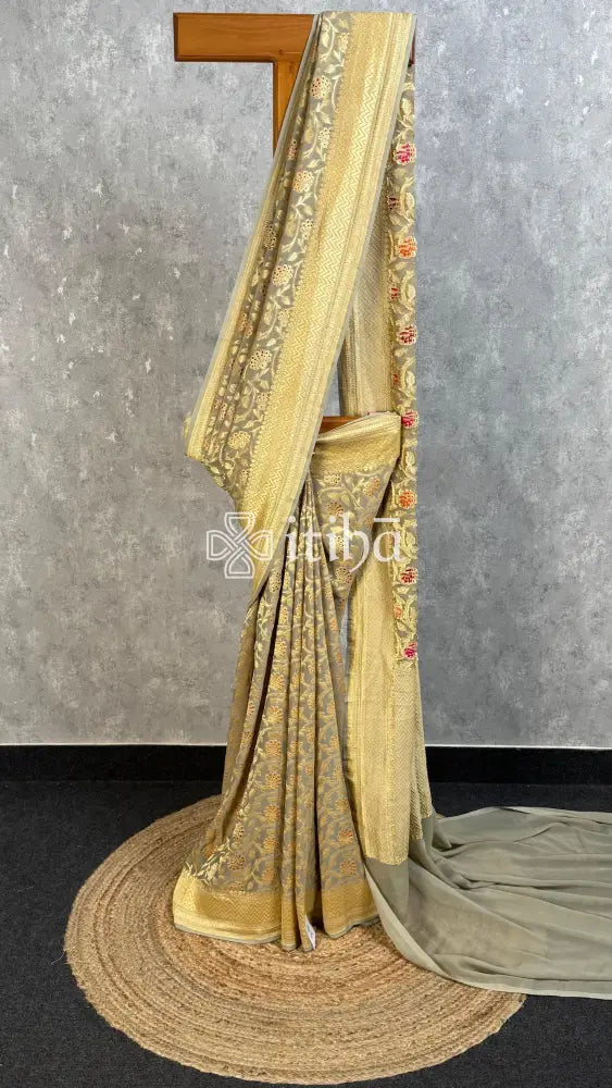 KHADDI GEORGETTE MEENA HL BANARASI SAREE