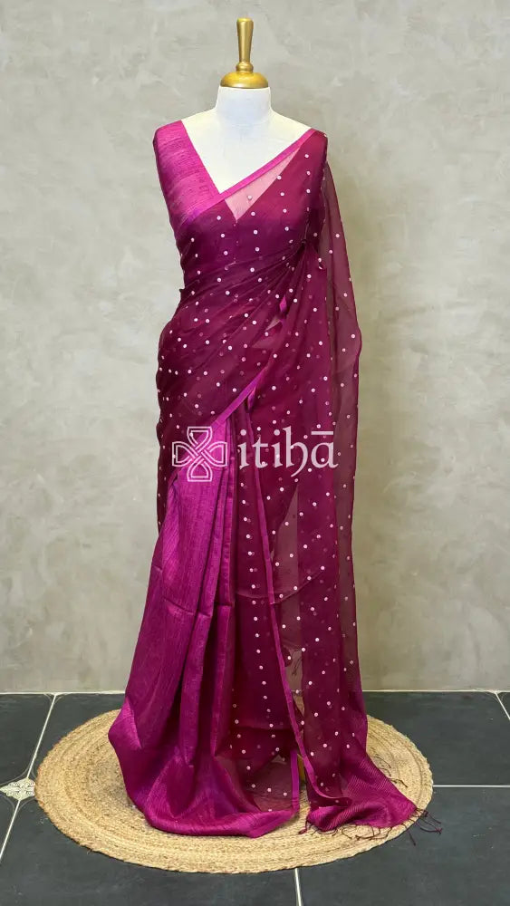 KORA MUSLIN SEQUENCE WEAVING SAREE