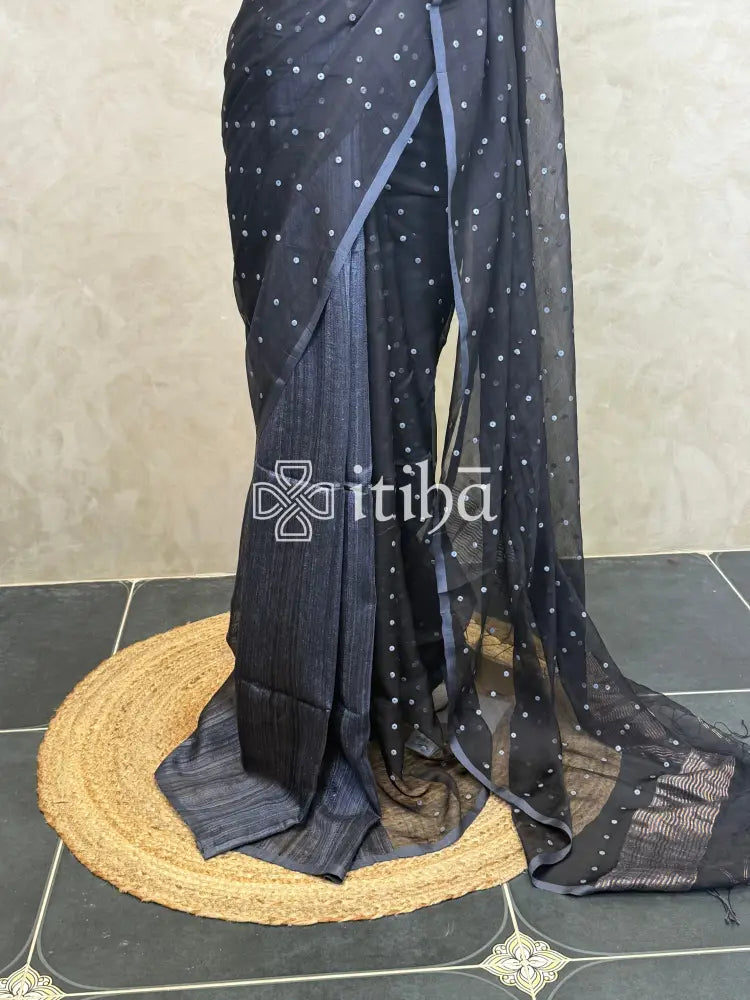 KORA MUSLIN SEQUENCE WEAVING SAREE