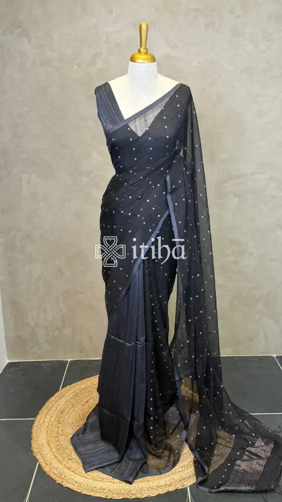 KORA MUSLIN SEQUENCE WEAVING SAREE