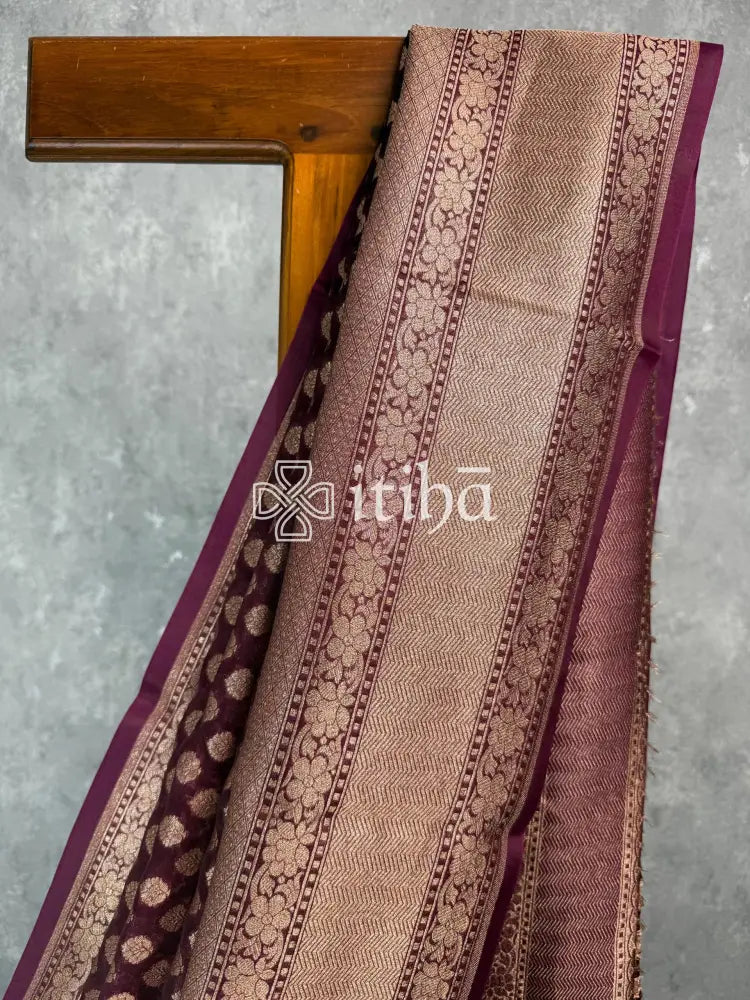 KORA WATER ZARI BHUTA BANARASI SAREE