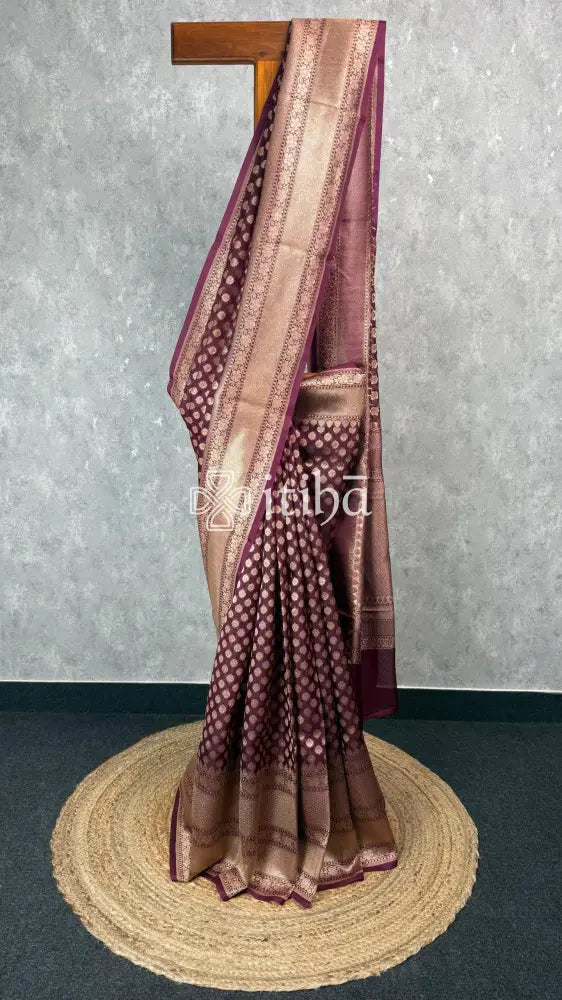 KORA WATER ZARI BHUTA BANARASI SAREE