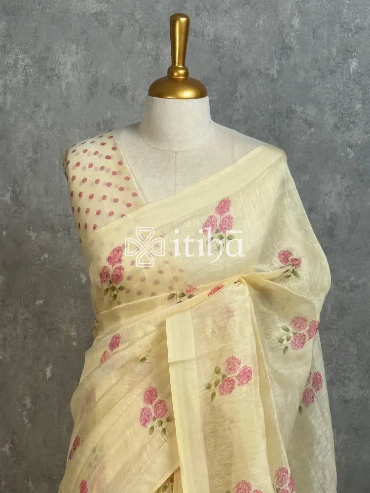 LINEN PRINTED SAREE