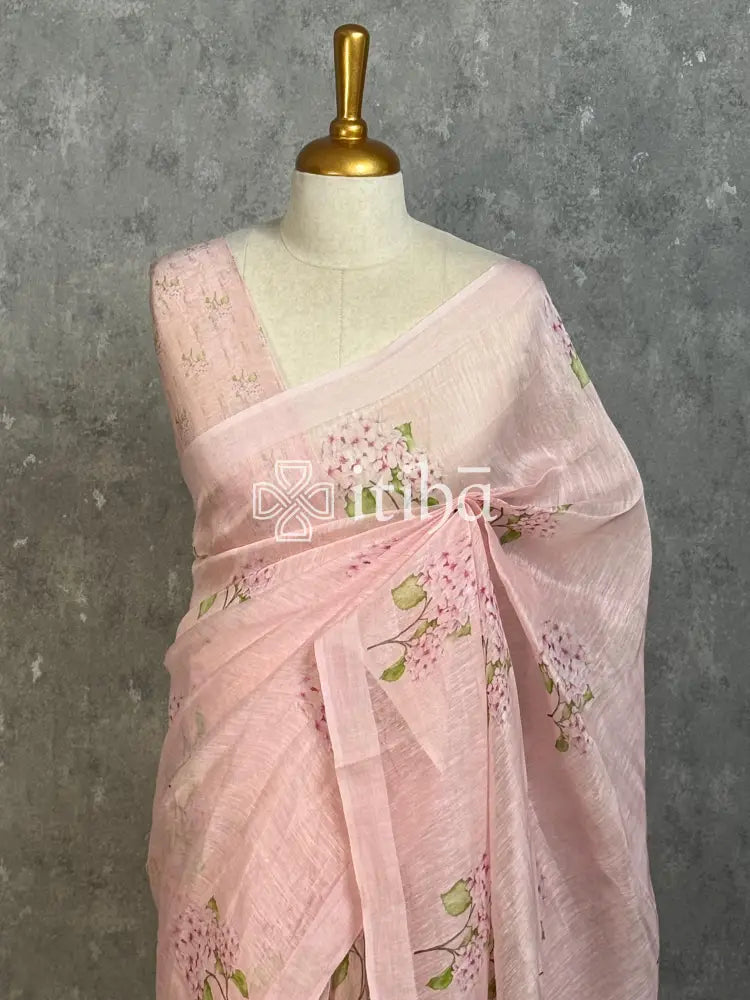 LINEN PRINTED SAREE