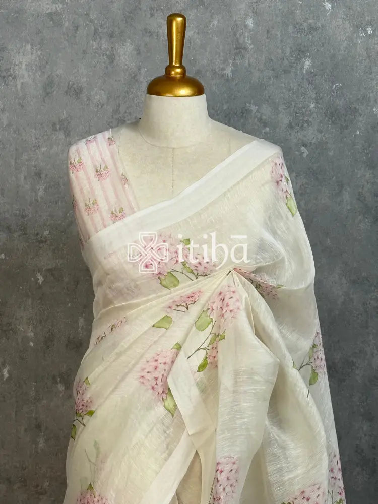 LINEN PRINTED SAREE