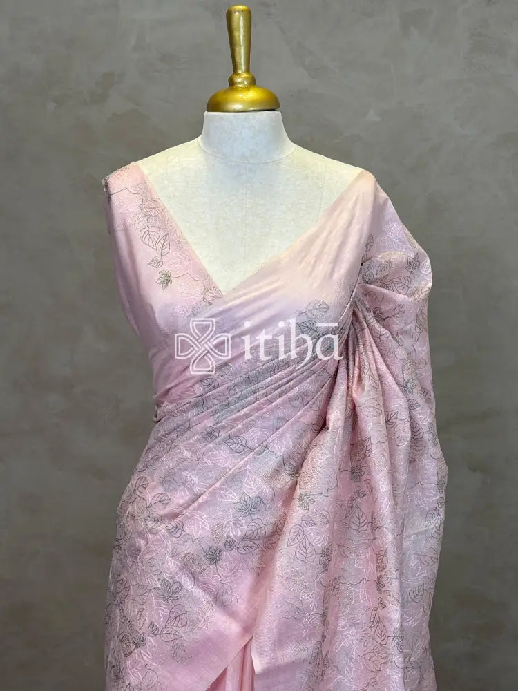 LINEN TUSSAR SILK EMBROIDERY SAREE