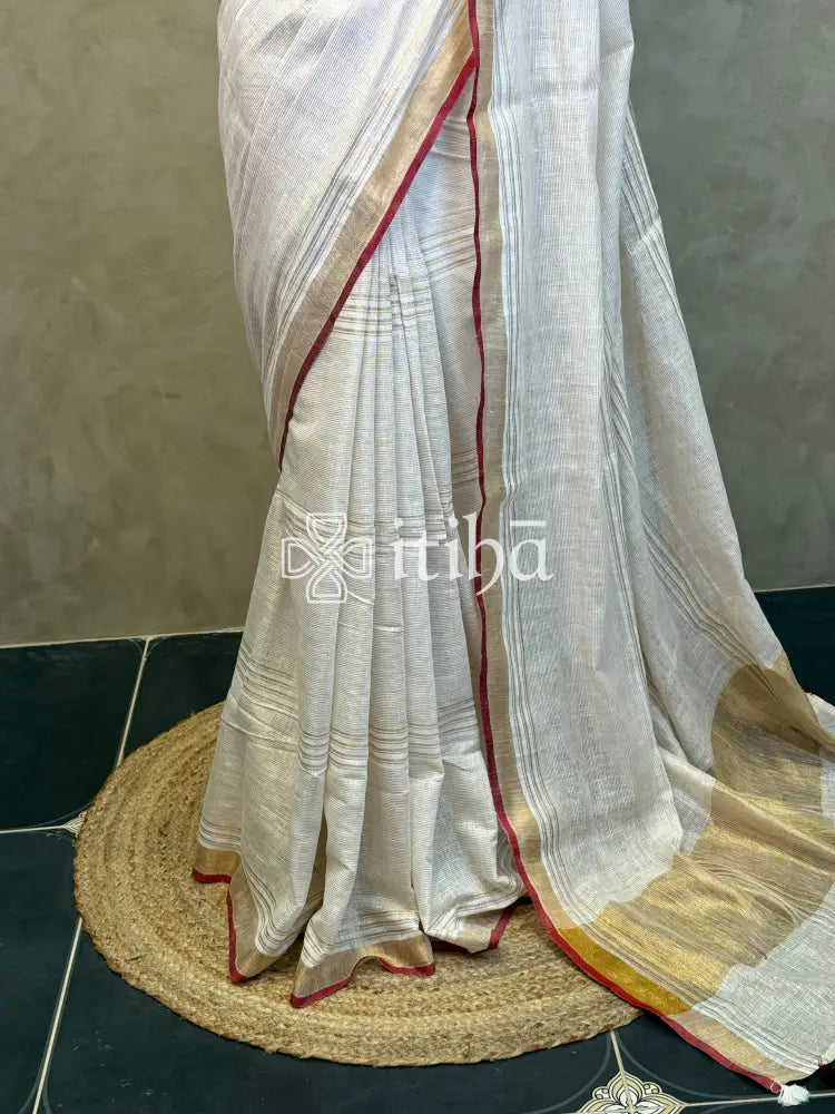 LINEN ZARI STRIPES SAREE