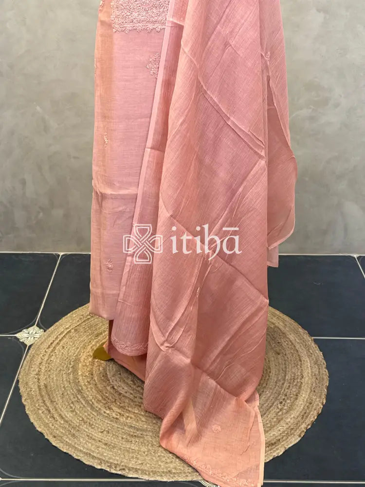 MUL CHANDERI CHIKANKARI SALWAR SET