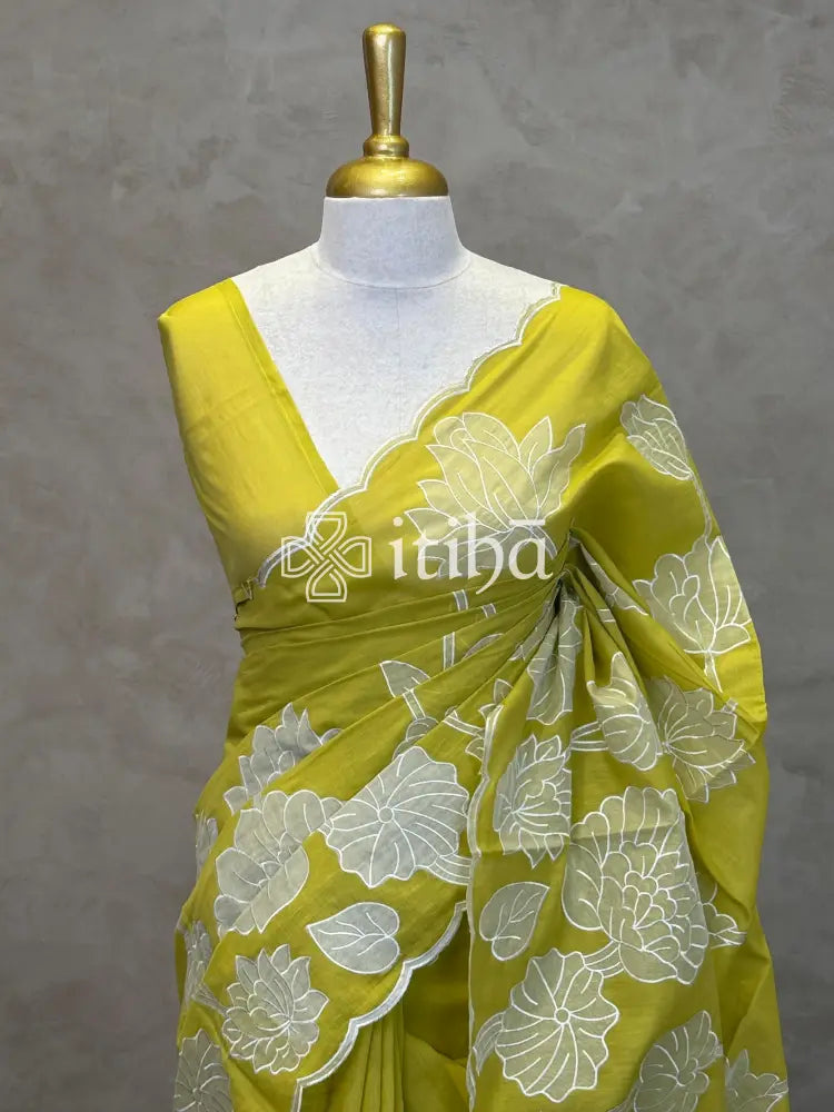 MUL CHANDERI EMBROIDERY SAREE