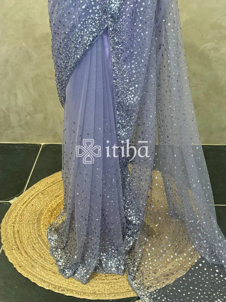 NET HAND EMBROIDERY SAREE