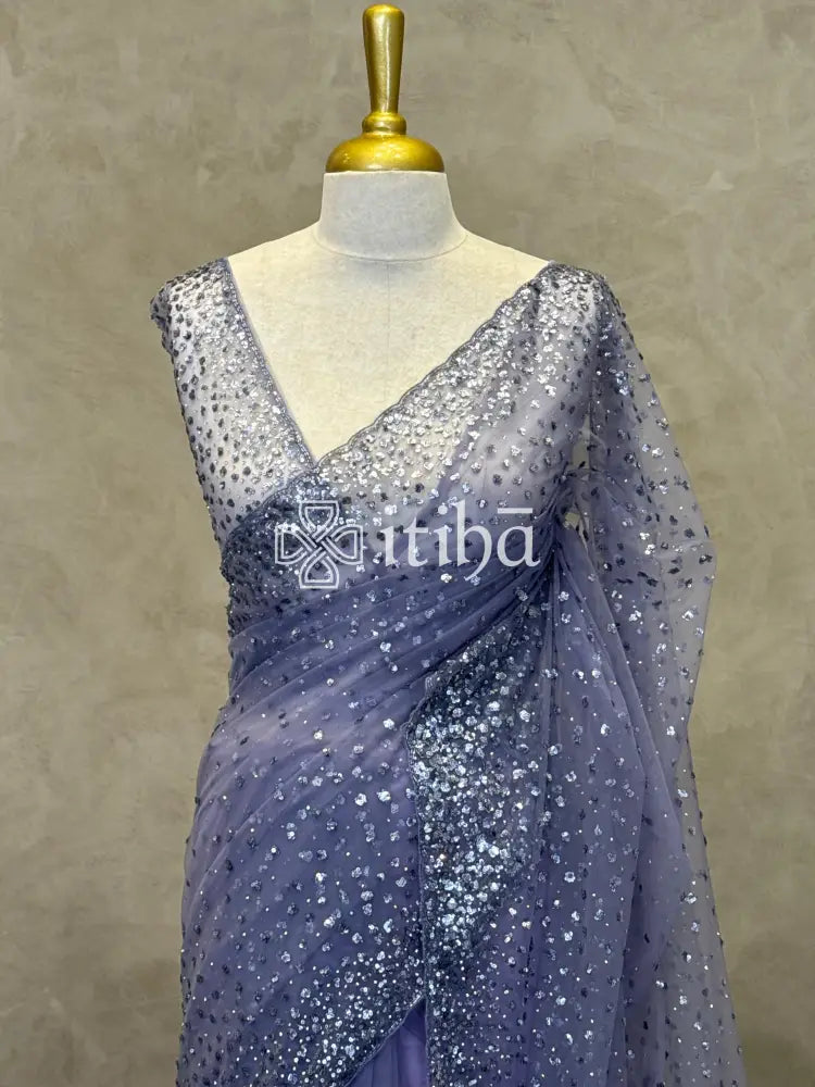 NET HAND EMBROIDERY SAREE