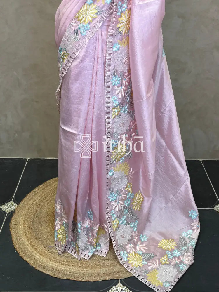 ORGANZA APPLIQUE EMBROIDERY SAREE