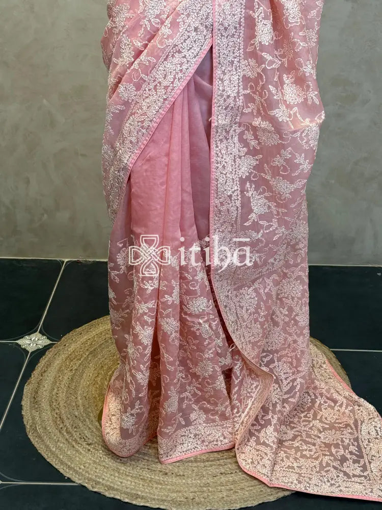 ORGANZA CHIKANKARI SAREE