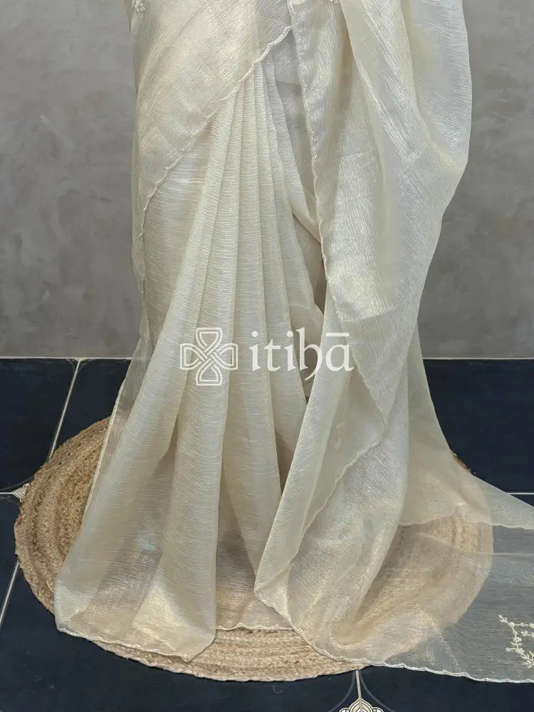 ORGANZA EMBROIDERY DESIGNER SAREE
