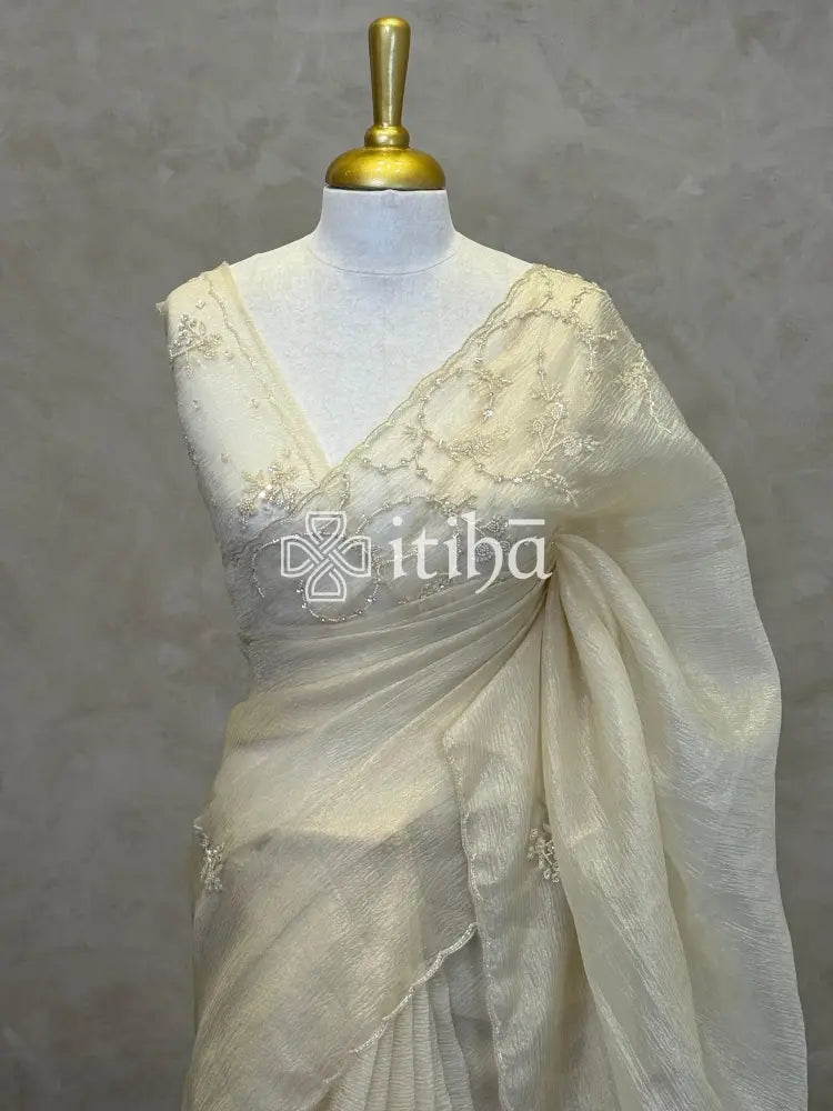 ORGANZA EMBROIDERY DESIGNER SAREE