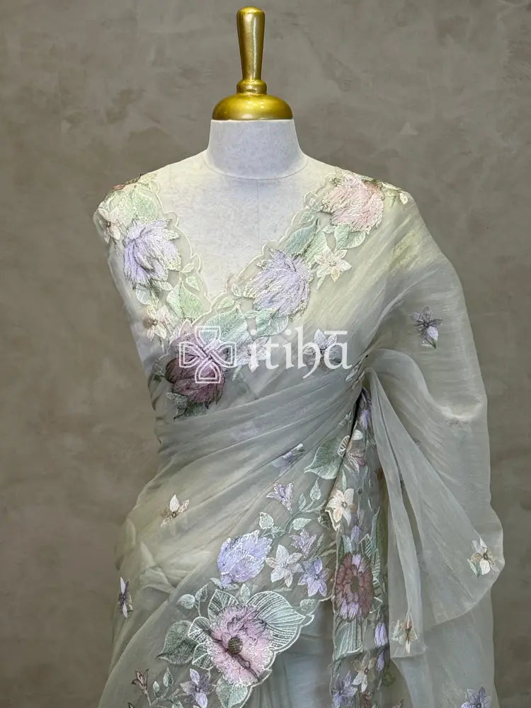 ORGANZA EMBROIDERY SAREE