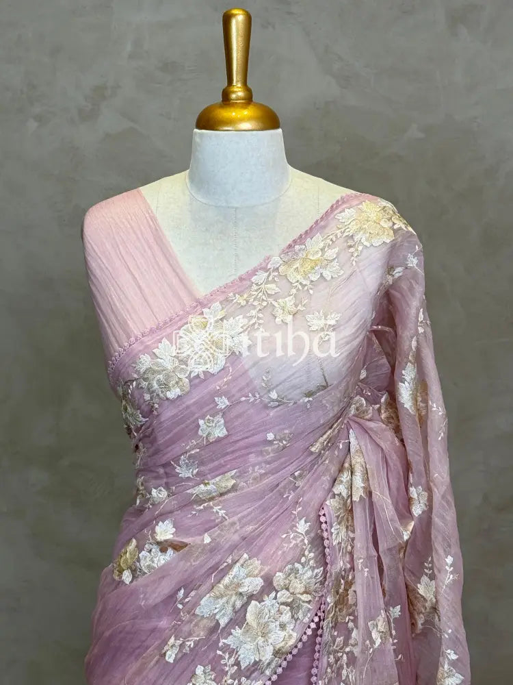 ORGANZA EMBROIDERY SAREE