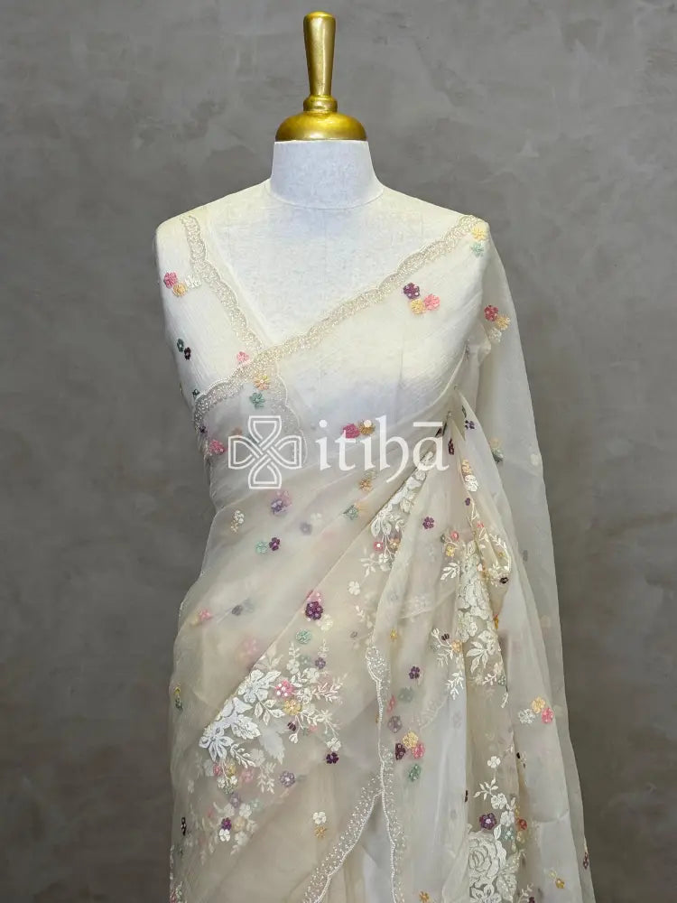 ORGANZA EMBROIDERY SAREE
