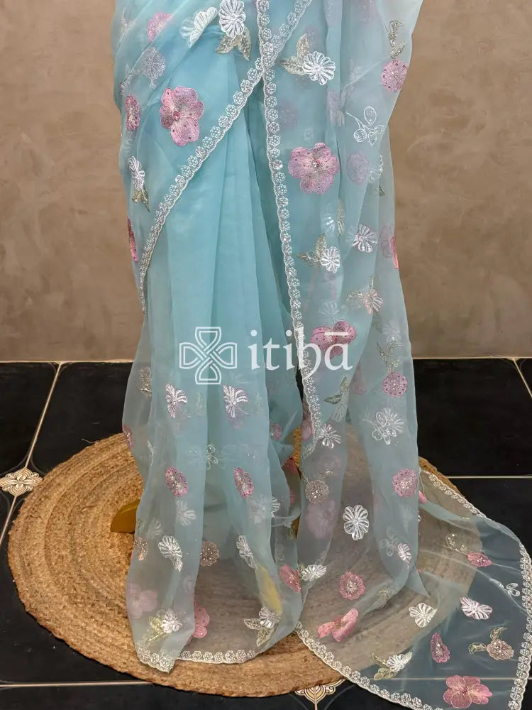 ORGANZA EMBROIDERY SAREE