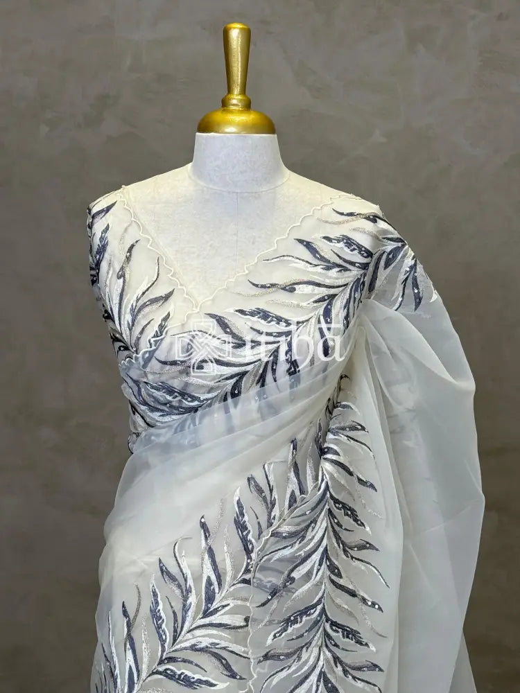 ORGANZA HAND EMBROIDERY DESIGNER SAREE