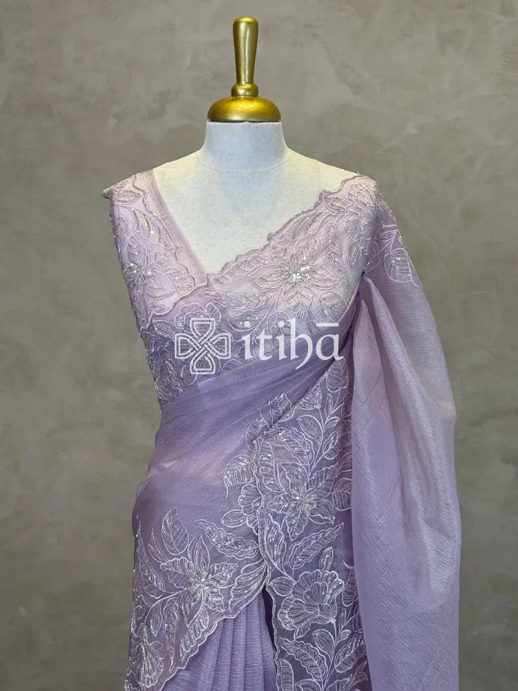 ORGANZA HAND EMBROIDERY DESIGNER SAREE