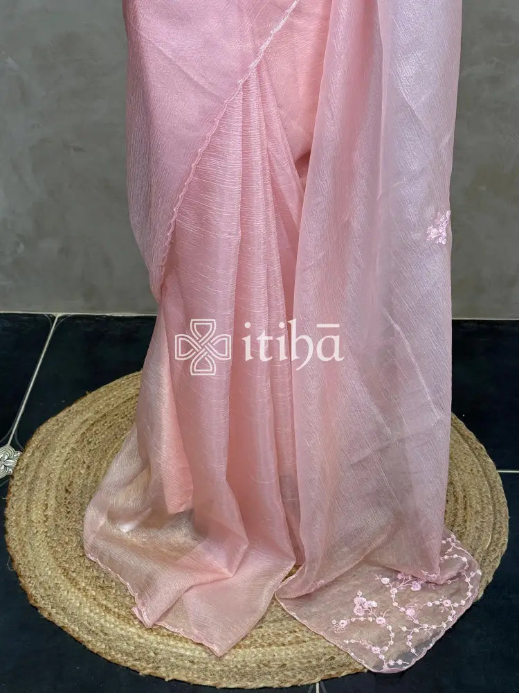 ORGANZA HAND EMBROIDERY DESIGNER SAREE