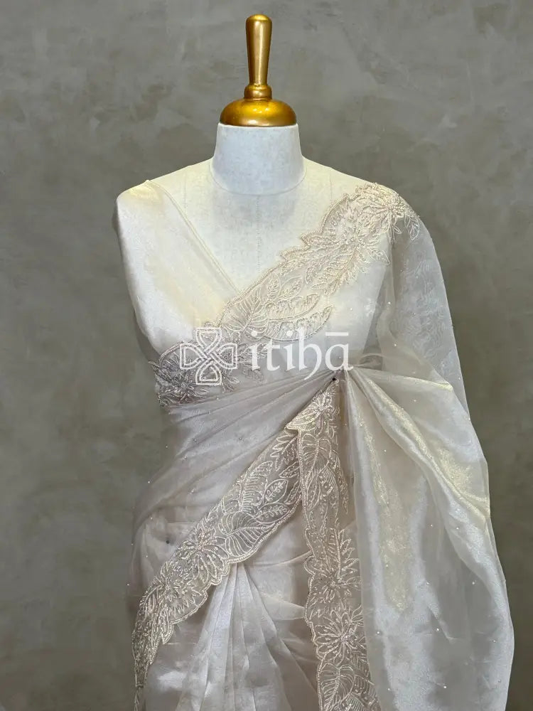 ORGANZA HAND EMBROIDERY DESIGNER SAREE