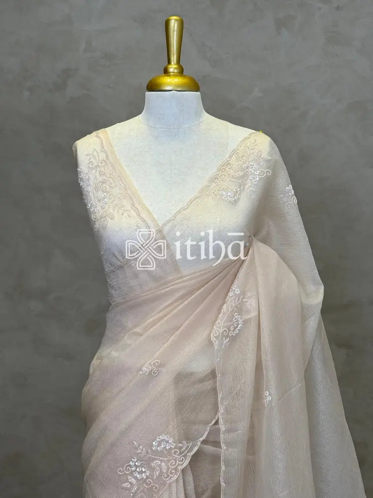 ORGANZA HAND EMBROIDERY DESIGNER SAREE