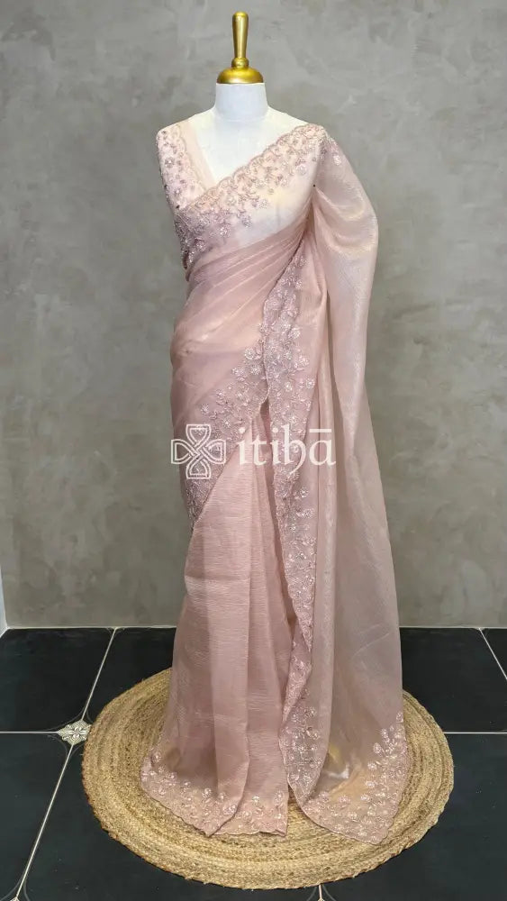 ORGANZA HAND EMBROIDERY DESIGNER SAREE