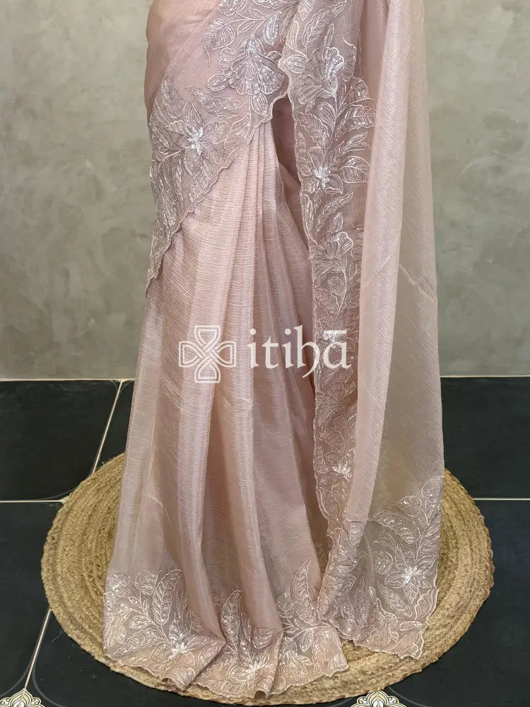 ORGANZA HAND EMBROIDERY DESIGNER SAREE