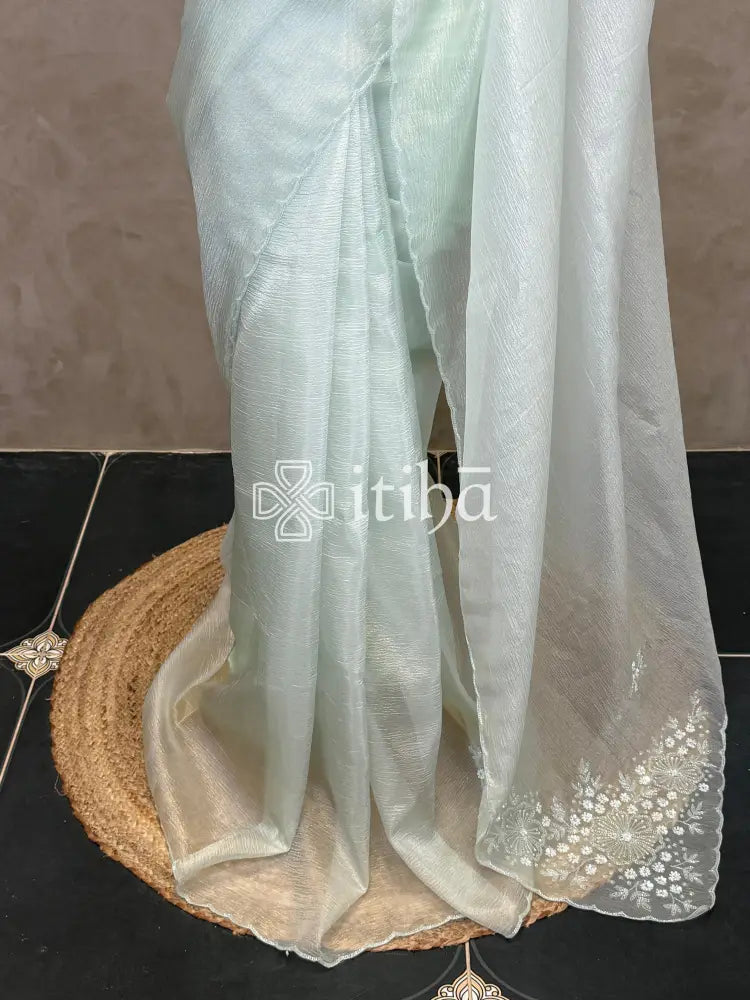 ORGANZA HAND EMBROIDERY DESIGNER SAREE