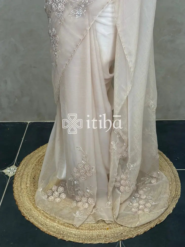 ORGANZA HAND EMBROIDERY DESIGNER SAREE