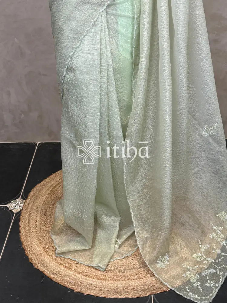 ORGANZA HAND EMBROIDERY DESIGNER SAREE