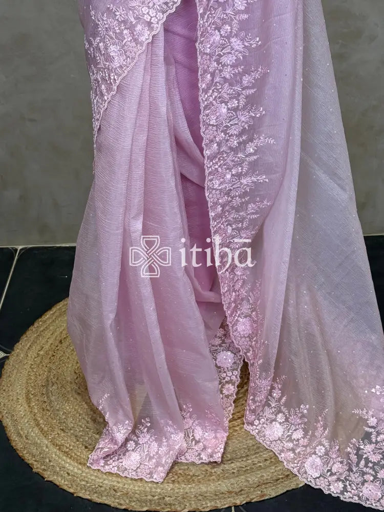 ORGANZA HAND EMBROIDERY DESIGNER SAREE