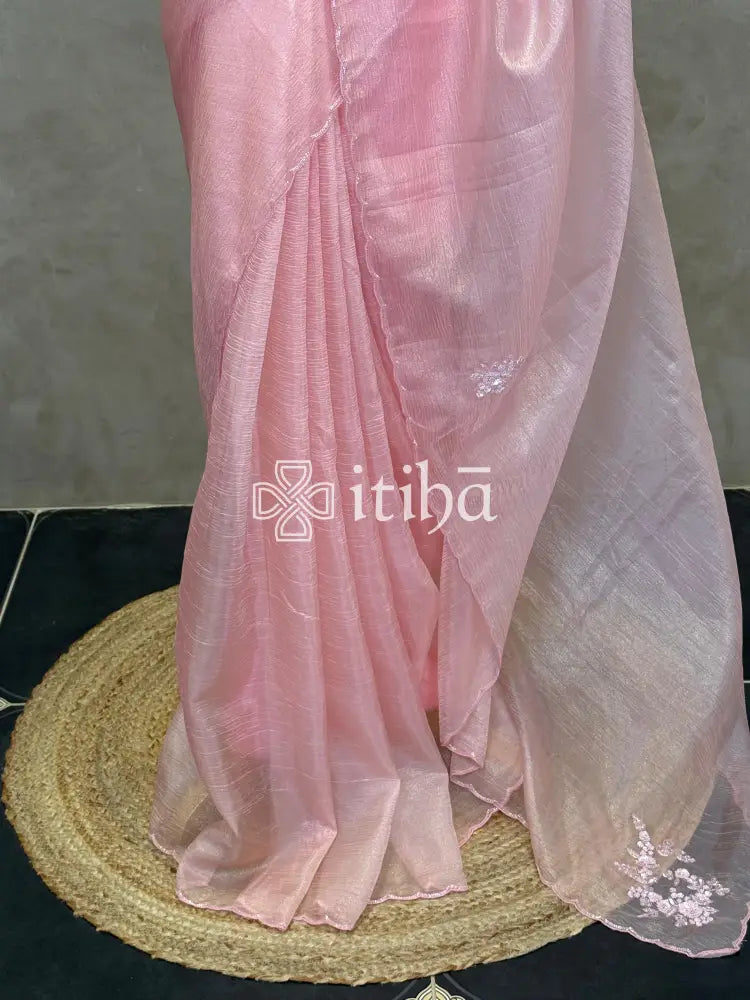 ORGANZA HAND EMBROIDERY DESIGNER SAREE