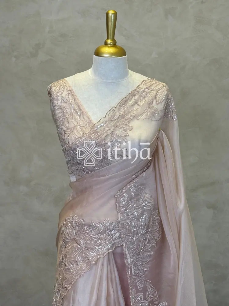 ORGANZA HAND EMBROIDERY DESIGNER SAREE