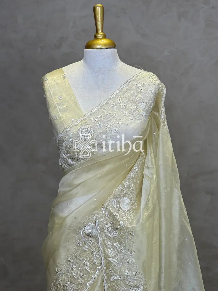ORGANZA HAND EMBROIDERY DESIGNER SAREE