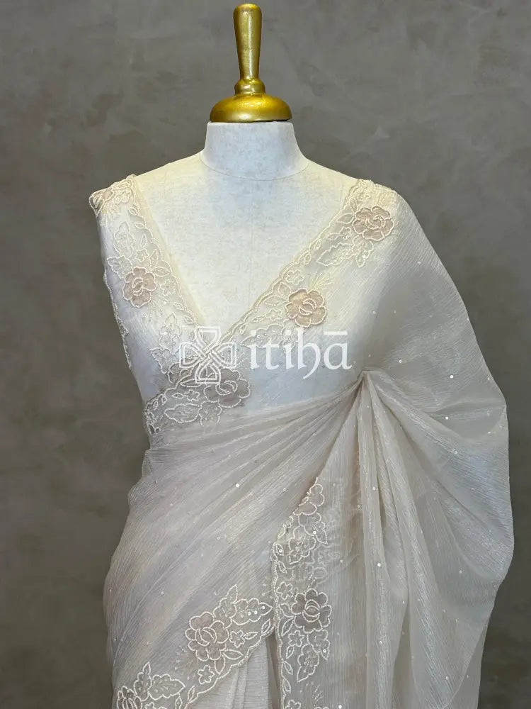 ORGANZA HAND EMBROIDERY DESIGNER SAREE