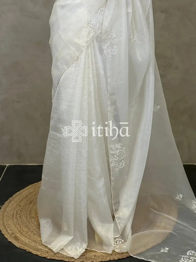 ORGANZA HAND EMBROIDERY DESIGNER SAREE
