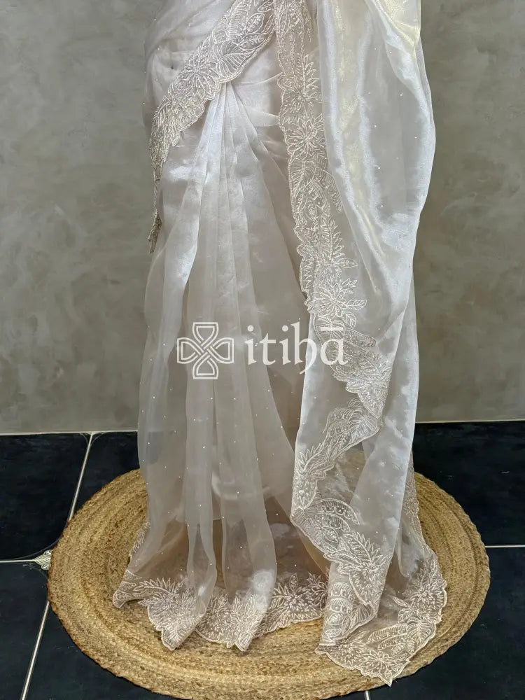 ORGANZA HAND EMBROIDERY DESIGNER SAREE