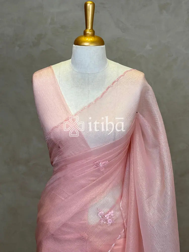 ORGANZA HAND EMBROIDERY DESIGNER SAREE