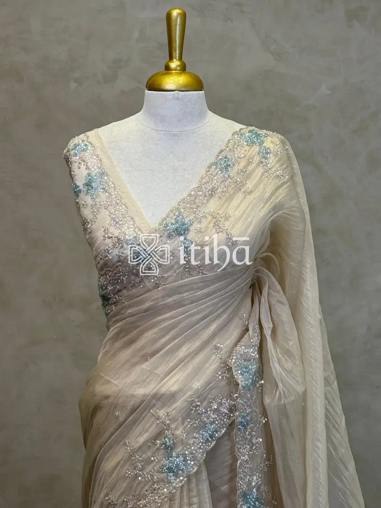 ORGANZA HAND EMBROIDERY DESIGNER SAREE