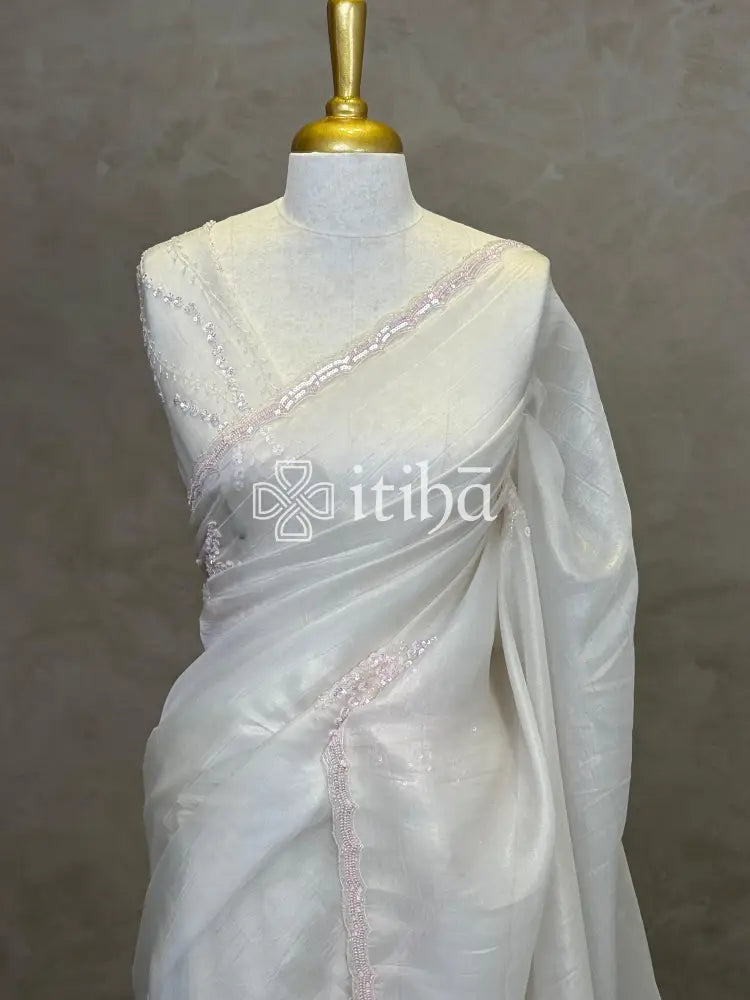 ORGANZA HAND EMBROIDERY DESIGNER SAREE