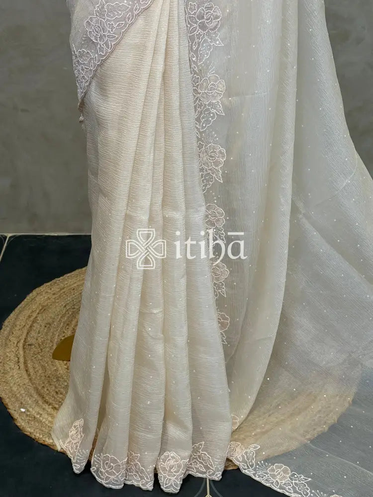 ORGANZA HAND EMBROIDERY DESIGNER SAREE