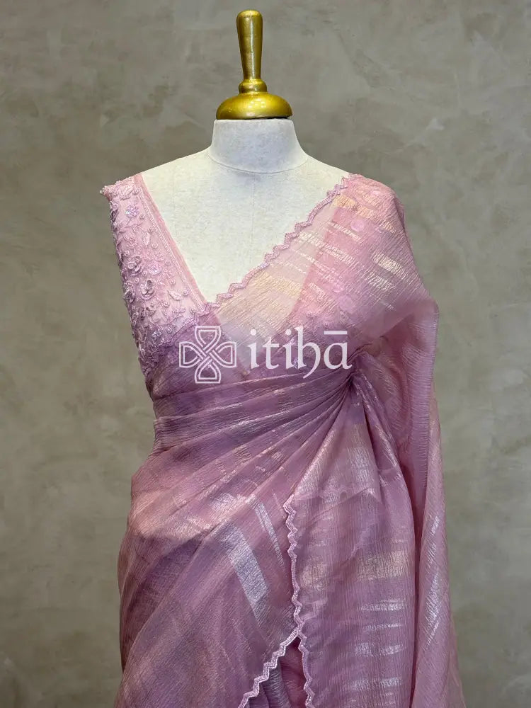 ORGANZA HAND EMBROIDERY SAREE